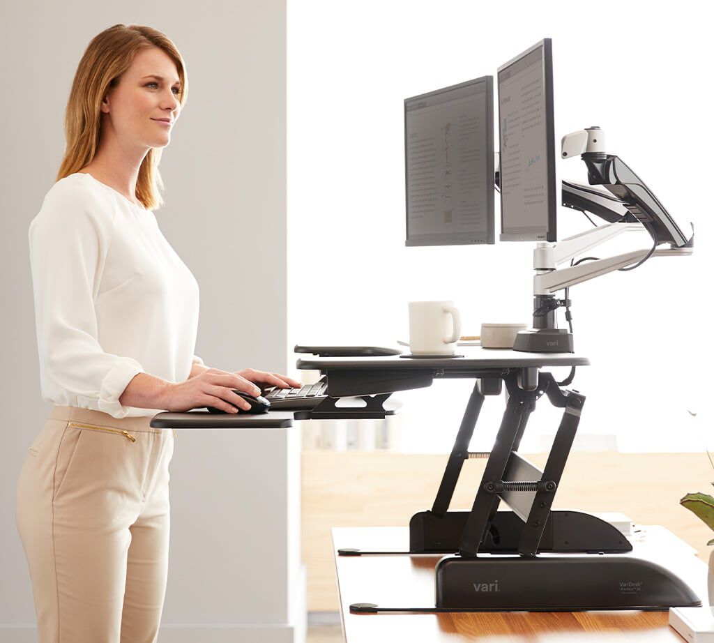 standing desk that sits on top of existing desk