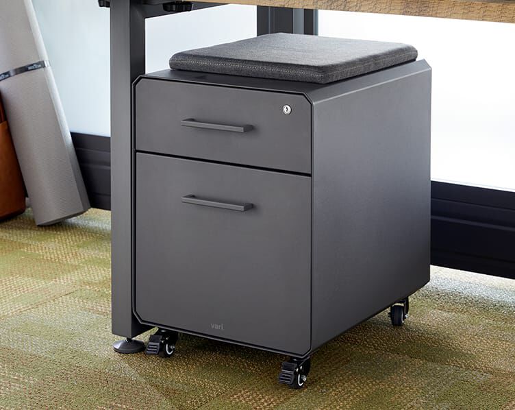 Filing cabinet with deals seat