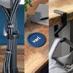 velcro cord wraps a coaster and set of desk hooks are included with the l shape electric standing desk purcahase