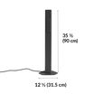 charging station is 35.5 inches tall and 12.5 inches wide