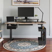 Dynamic desk add on bundle setup on an electric standing desk in a home office