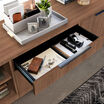 Executive lateral file cabinet shown with top drawer open