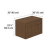 executive lateral file cabinet is 32 inches wide, 20 inches deep, and 22 and a quarter inches tall.