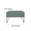 sectional ottoman is 17 and 3 quarter inches tall and 29 and a half inches wide