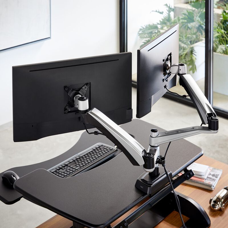 USX MOUNT Dual Monitor Arm Desk Mount Fits for Most 13 in. - 27 in