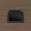 outlet ports shown from the center of the executive conference table in walnut finish