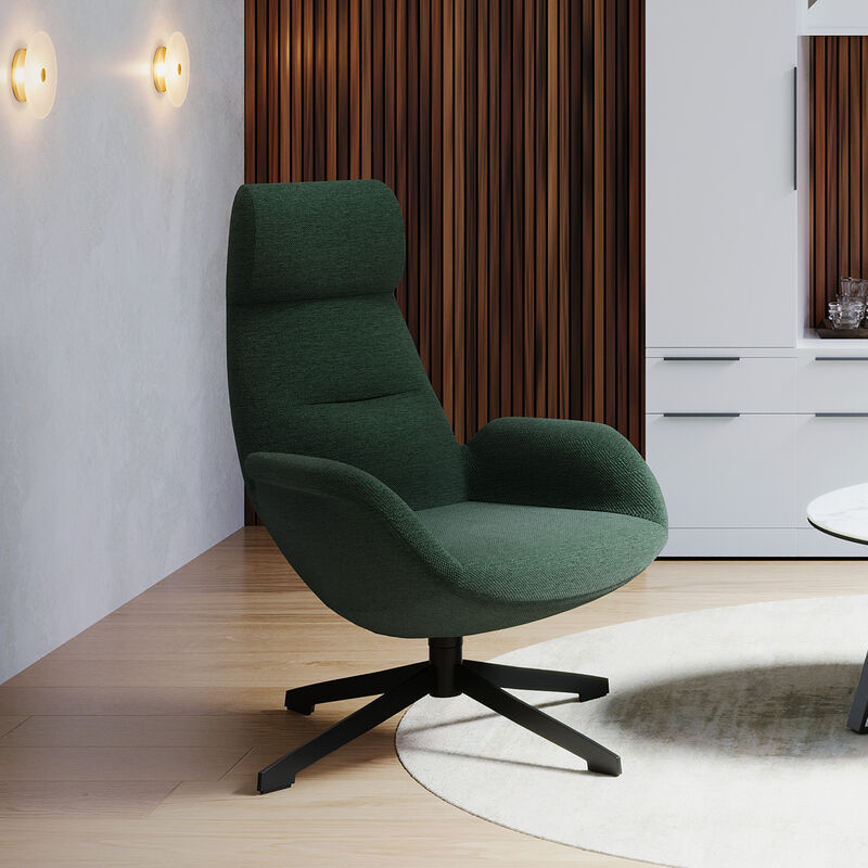 Moss green lounge chair in workplace setting image number null