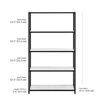 5-tier shelf in marble finish with measurements