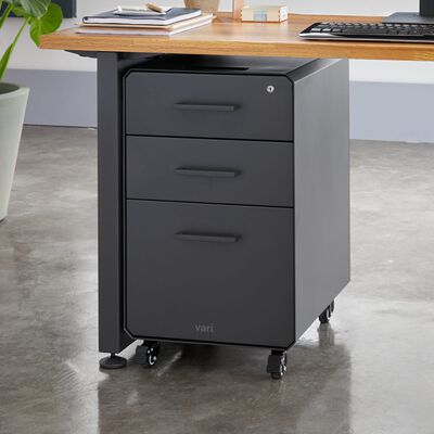 Vari Steel Under Desk Drawer - Slim Undermount Storage Organizer- Standing  Desks Attachment- Versatile Placement Options, Efficient Workspace- Office