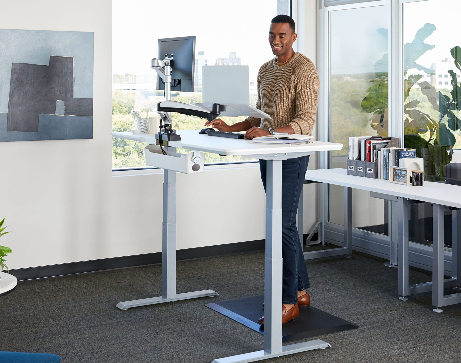 MarkIt Up™: The First Adjustable Standing Desk with Flip Up Whiteboard