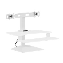 varidesk premier electric dual monitor white