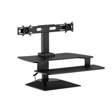 varidesk premier electric dual monitor black