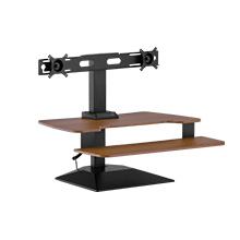 varidesk premier electric dual monitor walnut