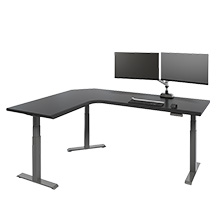 L-Shape Electric Standing Desk black