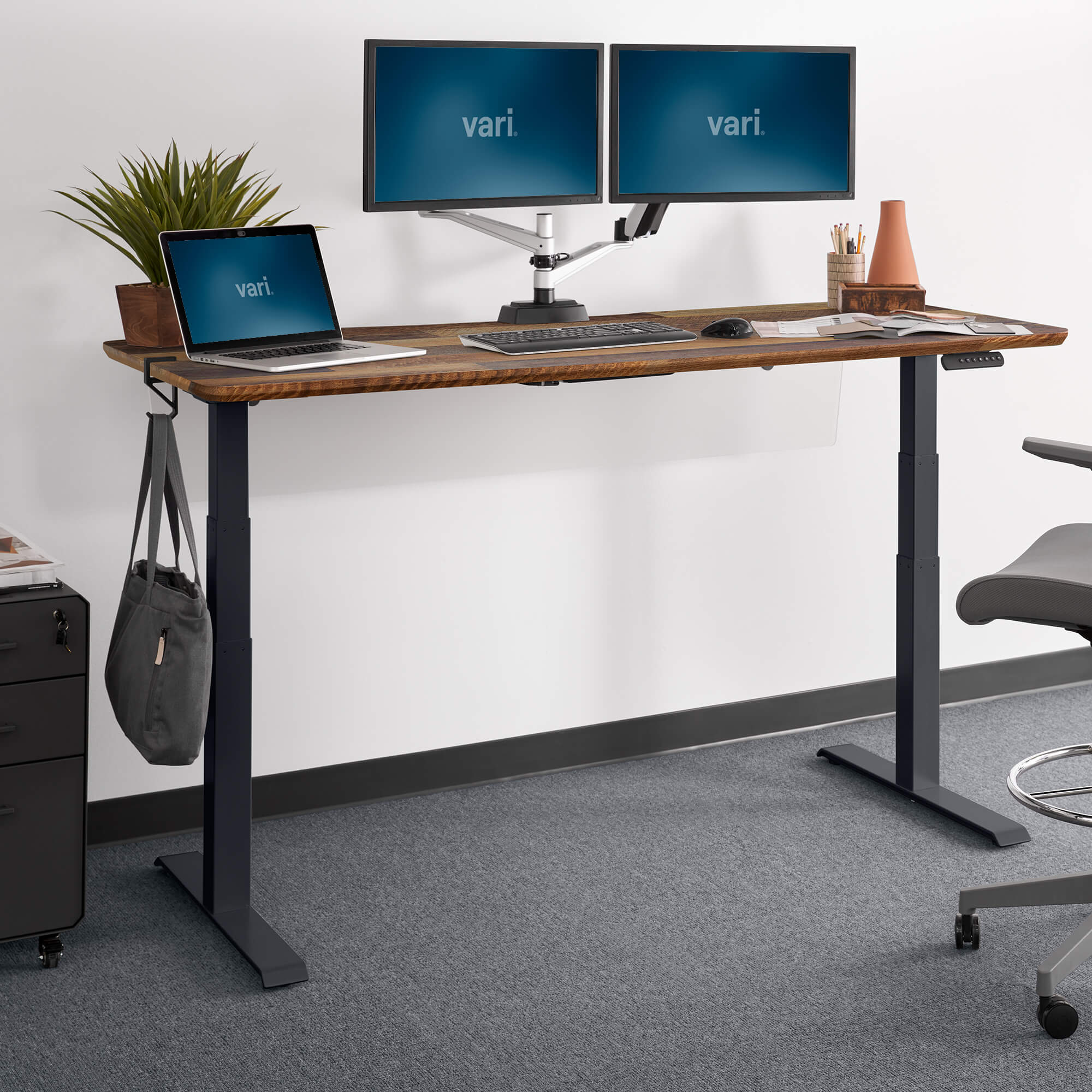 Eco friendly office desk accessories Wooden desktop organizer for men women