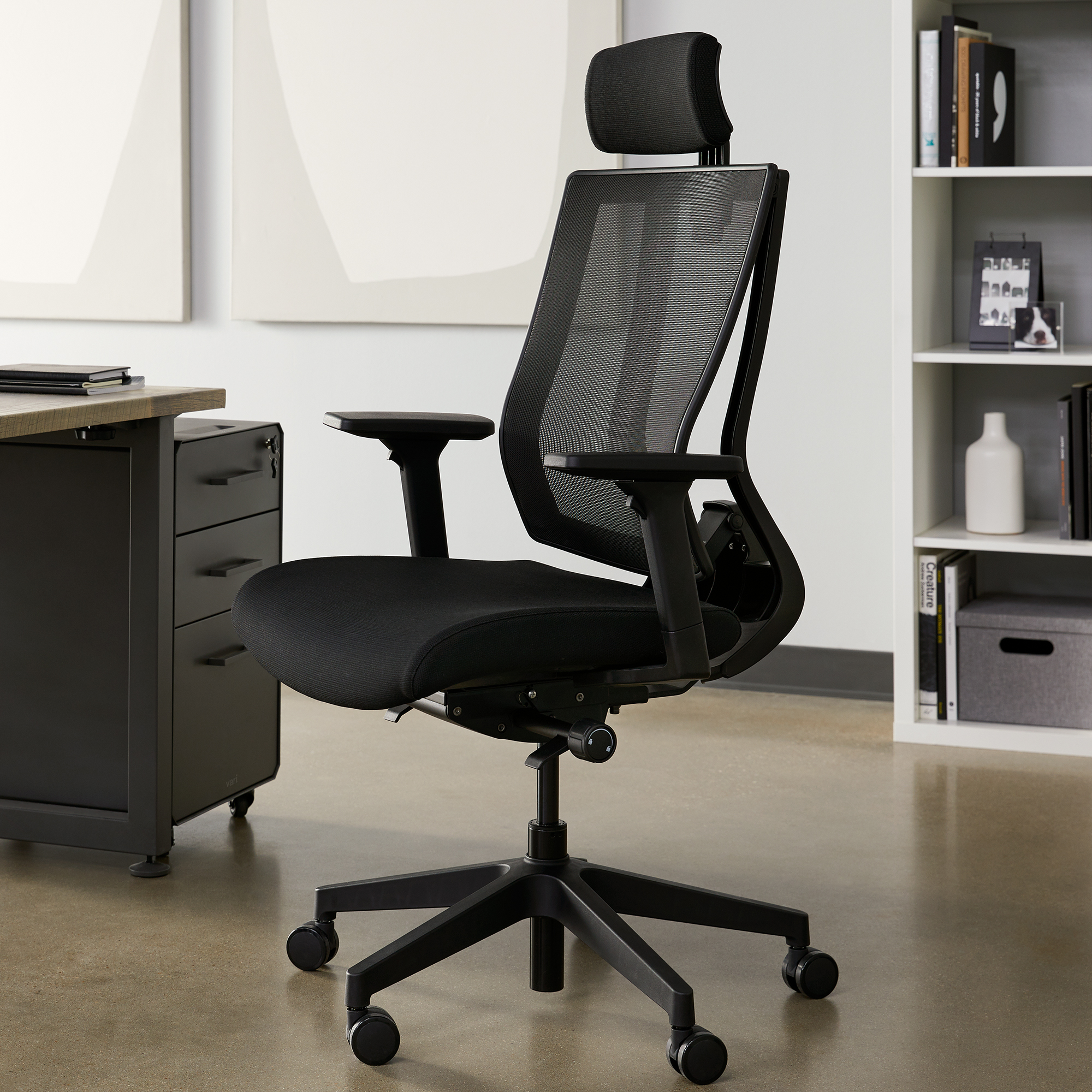 task chair with headrest  standing desk office chair  vari®