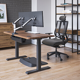 Vari Electric Standing Desk- Varidesk Adjustable Height Sit-Stand Reclaimed  Wood- Dual Motor with Memory Presets, Stable T-Style Legs- Ergonomic Stand